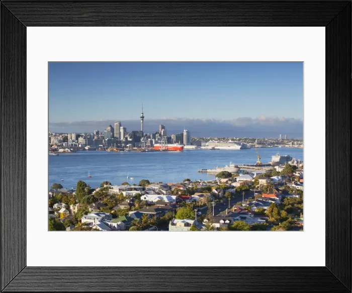 Framed Print : View of Devonport and Auckland skyline, Auckland, North Island, New Zealand, Pacific Framed Print : View of Devonport and Auckland skyline, Auckland, North Island, New Zealand, Pacific