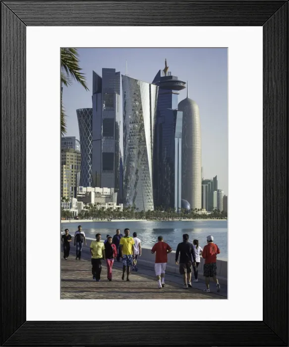 Framed Print : New skyline of the West Bay central financial district of Doha, Qatar, Middle East Framed Print : New skyline of the West Bay central financial district of Doha, Qatar, Middle East