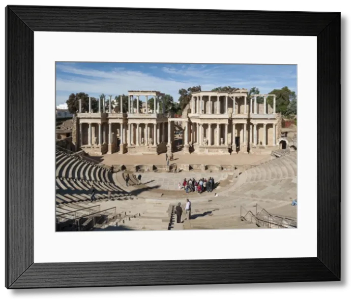 Framed Print : Roman Theater, Merida, UNESCO World Heritage Site, Badajoz, Extremadura, Spain, Europe
