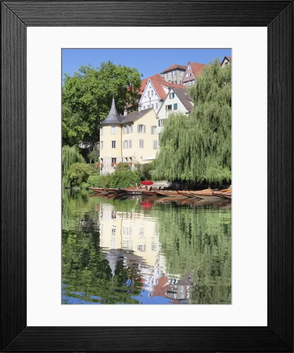 Framed Print : Old town with Holderlinturm tower reflected in the Neckar River, Tubingen, Baden Wurttemberg, Germany, Europe Framed Print : Old town with Holderlinturm tower reflected in the Neckar River, Tubingen, Baden Wurttemberg, Germany, Europe