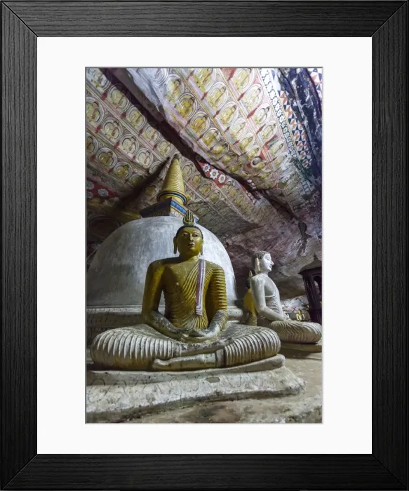 Framed Print : Two seated Buddha statues, Royal Rock Temple, Golden Temple of Dambulla, UNESCO World Heritage Site, Dambulla, Sri Lanka, Asia Framed Print : Two seated Buddha statues, Royal Rock Temple, Golden Temple of Dambulla, UNESCO World Heritage Site, Dambulla, Sri Lanka, Asia