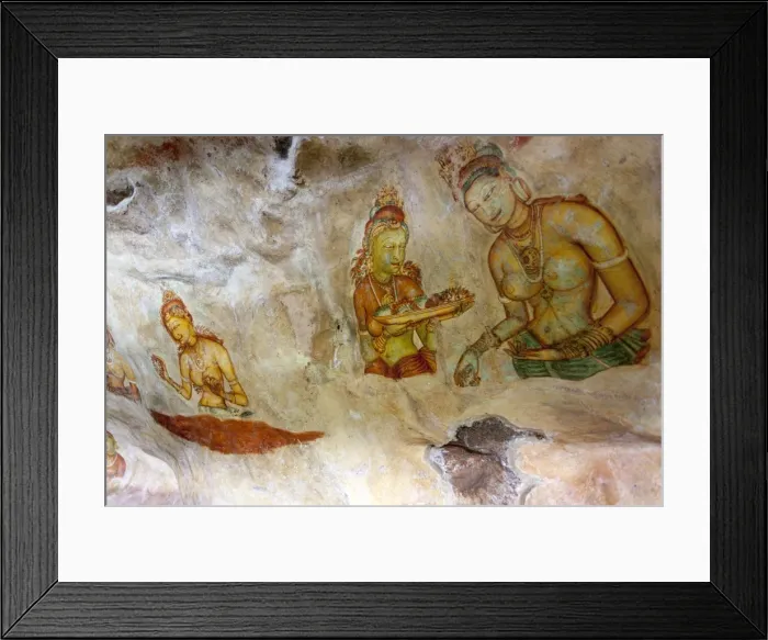 Framed Print : Sigiriya (Lion Rock) frescoes or ancient wall paintings, UNESCO World Heritage Site, Sri Lanka, Asia Framed Print : Sigiriya (Lion Rock) frescoes or ancient wall paintings, UNESCO World Heritage Site, Sri Lanka, Asia