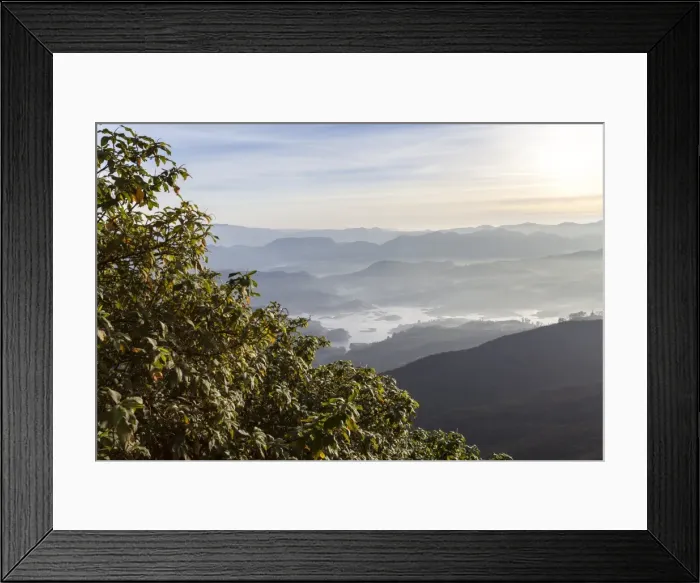 Framed Print : Looking down into the Dalhousie and the Hill Country beyond at sunrise from Adams Peak (Sri Pada), Sri Lanka, Asia Framed Print : Looking down into the Dalhousie and the Hill Country beyond at sunrise from Adams Peak (Sri Pada), Sri Lanka, Asia