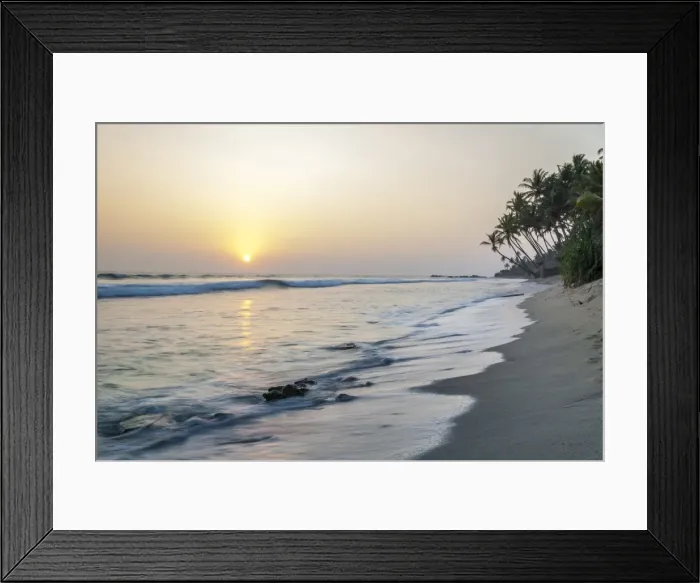 Framed Print : Sunset at the beach, Talpe, Sri Lanka, Indian Ocean, Asia Framed Print : Sunset at the beach, Talpe, Sri Lanka, Indian Ocean, Asia