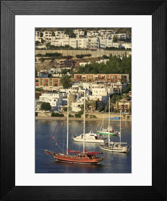 Framed Print : Boats in Bodrum, Turkey, Anatolia, Asia Minor, Eurasia