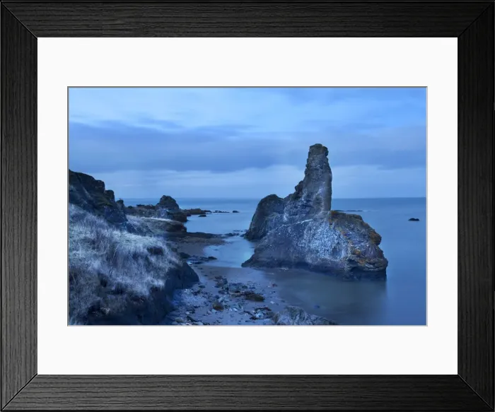 Framed Print : Rock and Spindle at dusk on the Fife Coast near St. Andrews, Fife, Scotland, United Kingdom, Europe Framed Print : Rock and Spindle at dusk on the Fife Coast near St. Andrews, Fife, Scotland, United Kingdom, Europe