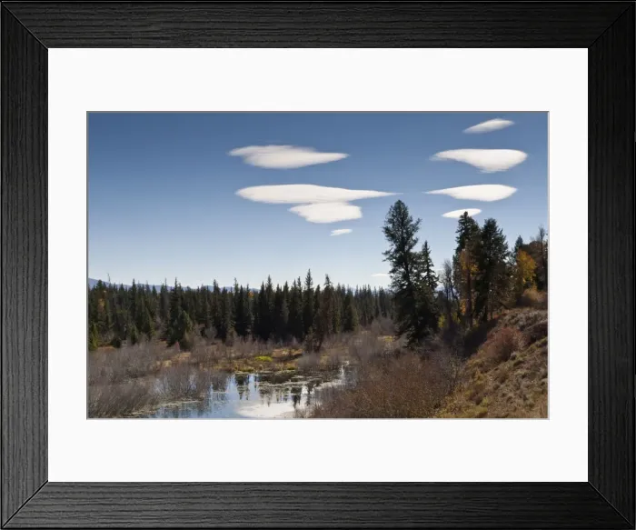 Framed Print : Lenticular clouds over Moose Pond, autumn, Grand Teton National Park, Wyoming, United States of America, North America Framed Print : Lenticular clouds over Moose Pond, autumn, Grand Teton National Park, Wyoming, United States of America, North America