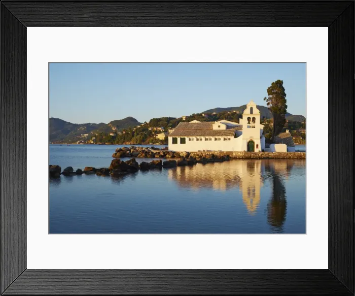 Framed Print : Vlacherna Monastery, Kanoni, Corfu, Ionian Islands, Greek Islands, Greece, Europe Framed Print : Vlacherna Monastery, Kanoni, Corfu, Ionian Islands, Greek Islands, Greece, Europe