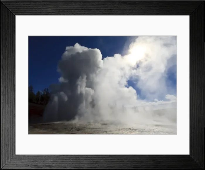Framed Print : Grand Geyser erupts and steam blocks the sun, Upper Geyser Basin, Yellowstone National Park, UNESCO World Heritage Site, Wyoming, United States of America, North America Framed Print : Grand Geyser erupts and steam blocks the sun, Upper Geyser Basin, Yellowstone National Park, UNESCO World Heritage Site, Wyoming, United States of America, North America