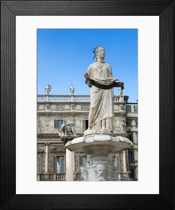 Framed Print : Madonna Verona statue, the Venetian lion of San Marco, Palazzo Maffei, Piazza delle Erbe, Verona, UNESCO World Heritage Site, Veneto, Italy, Europe Framed Print : Madonna Verona statue, the Venetian lion of San Marco, Palazzo Maffei, Piazza delle Erbe, Verona, UNESCO World Heritage Site, Veneto, Italy, Europe