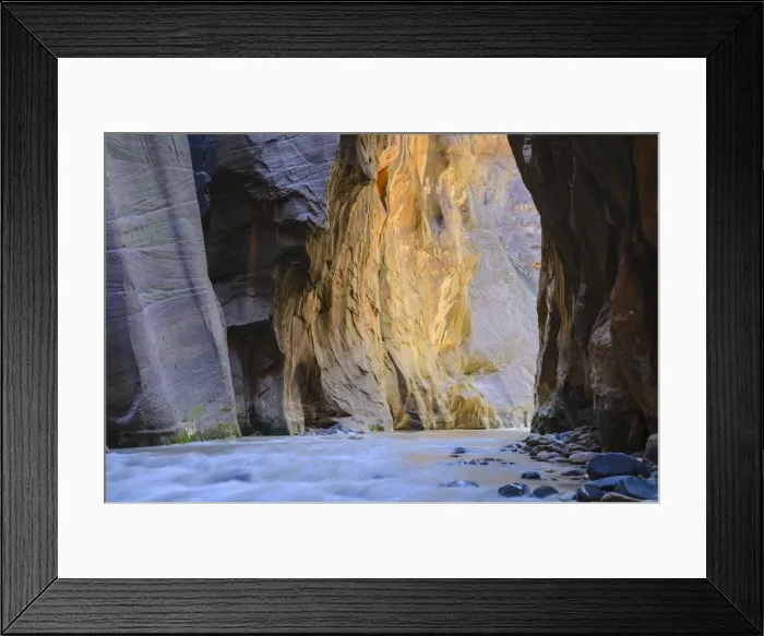 Framed Print : Virgin River Narrows, Zion National Park, Utah, United States of America, North America Framed Print : Virgin River Narrows, Zion National Park, Utah, United States of America, North America