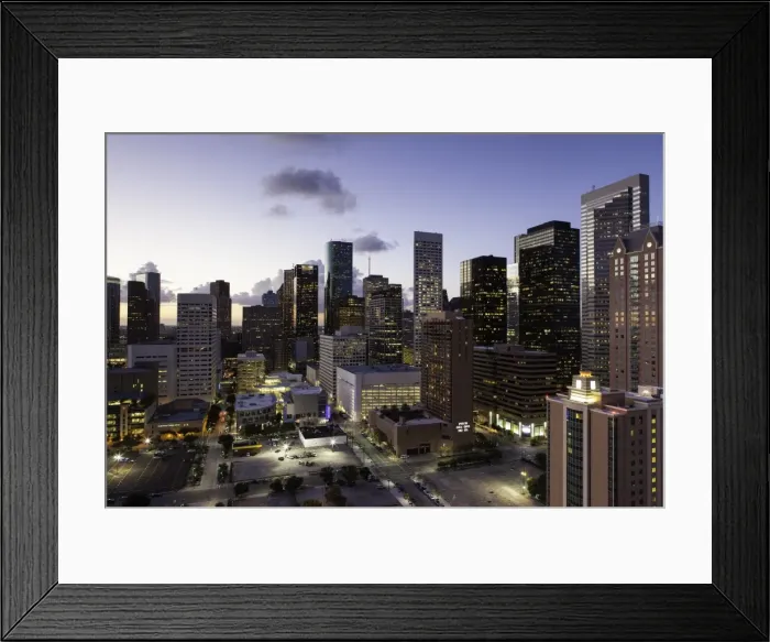 Framed Print : Downtown City skyline, Houston, Texas, United States of America, North America Framed Print : Downtown City skyline, Houston, Texas, United States of America, North America