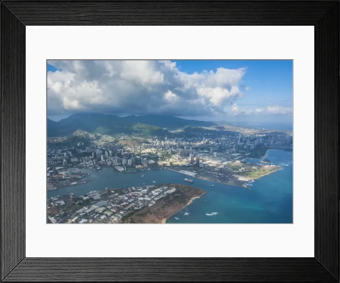 Framed Print : Aerial of Honolulu, Oahu, Hawaii, United States of America, Pacific Framed Print : Aerial of Honolulu, Oahu, Hawaii, United States of America, Pacific