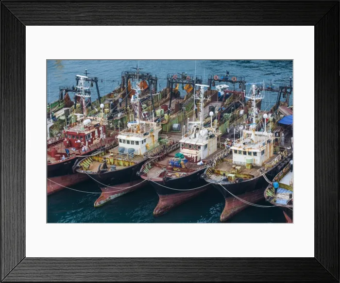 Framed Print : View over the harbour and fishing fleet of Busan, South Korea, Asia Framed Print : View over the harbour and fishing fleet of Busan, South Korea, Asia