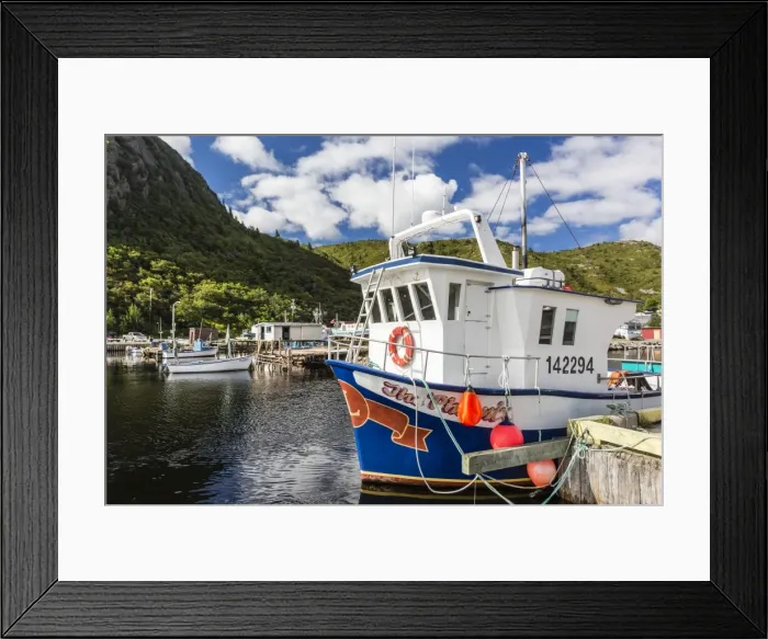 Framed Print : Small harbour with fishing boats outside St. Johns, Newfoundland, Canada, North America Framed Print : Small harbour with fishing boats outside St. Johns, Newfoundland, Canada, North America