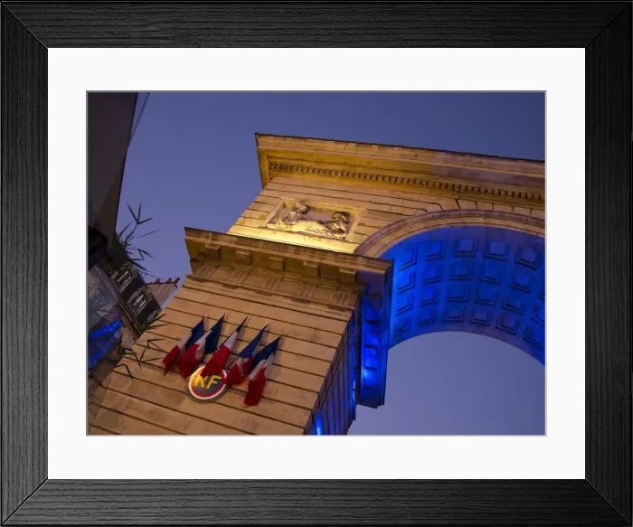 Framed Print : Porte Guillaume triumphal arch, detail at night, Dijon, Burgundy, France, Europe Framed Print : Porte Guillaume triumphal arch, detail at night, Dijon, Burgundy, France, Europe