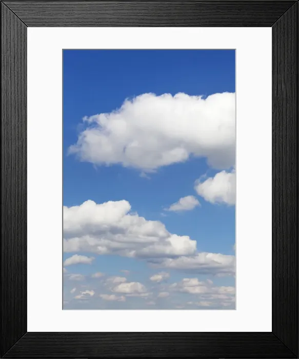 Framed Print : Cumulus clouds, blue sky, summer, Germany, Europe Framed Print : Cumulus clouds, blue sky, summer, Germany, Europe