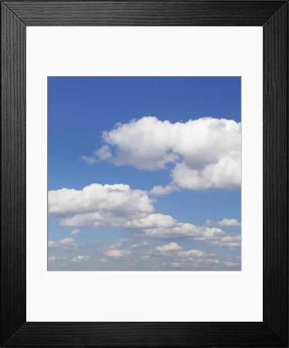 Framed Print : Cumulus clouds, blue sky, summer, Germany, Europe Framed Print : Cumulus clouds, blue sky, summer, Germany, Europe