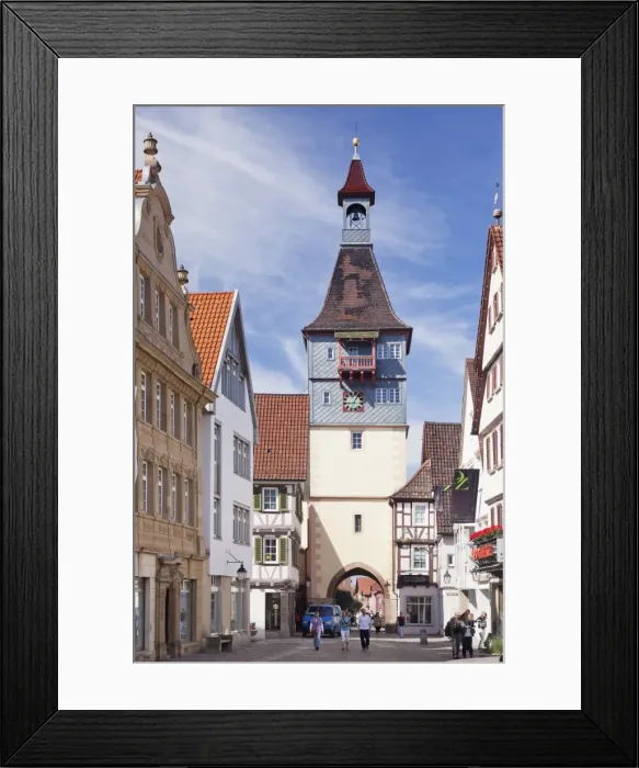 Framed Print : Marktstrasse Street with Schwaikhaimer Torturm Tower, Winnenden, Rems-Murr District, Baden Wurttemberg, Germany, Europe Framed Print : Marktstrasse Street with Schwaikhaimer Torturm Tower, Winnenden, Rems-Murr District, Baden Wurttemberg, Germany, Europe
