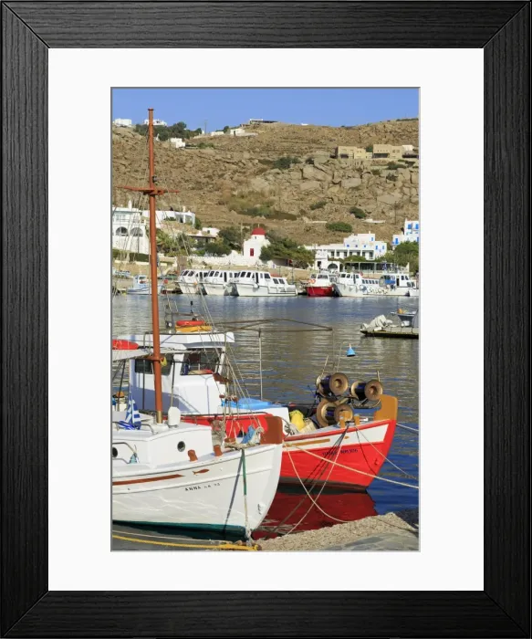 Framed Print : New Port, Mykonos Island, Cyclades, Greek Islands, Greece, Europe Framed Print : New Port, Mykonos Island, Cyclades, Greek Islands, Greece, Europe