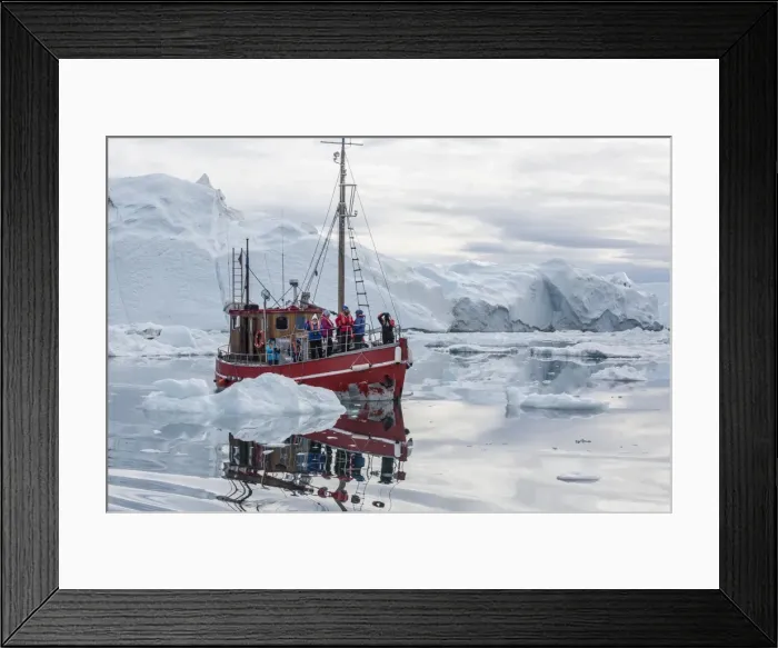 Framed Print : A commercial iceberg tour amongst huge icebergs calved from the Ilulissat Glacier, UNESCO World Heritage Site, Ilulissat, Greenland, Polar Regions Framed Print : A commercial iceberg tour amongst huge icebergs calved from the Ilulissat Glacier, UNESCO World Heritage Site, Ilulissat, Greenland, Polar Regions