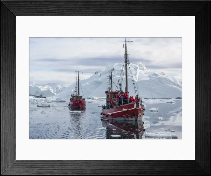 Framed Print : Commercial iceberg tours amongst huge icebergs calved from the Ilulissat Glacier, UNESCO World Heritage Site, Ilulissat, Greenland, Polar Regions Framed Print : Commercial iceberg tours amongst huge icebergs calved from the Ilulissat Glacier, UNESCO World Heritage Site, Ilulissat, Greenland, Polar Regions