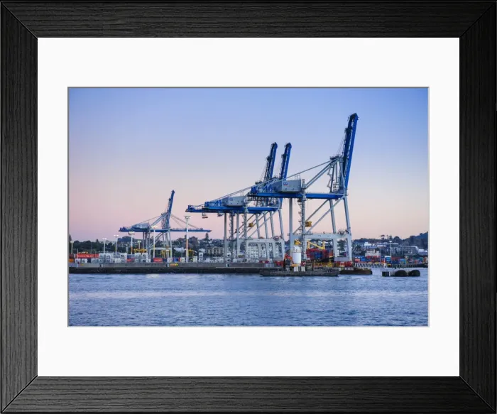 Framed Print : Wharf in the harbour of Auckland, North Island, New Zealand, Pacific Framed Print : Wharf in the harbour of Auckland, North Island, New Zealand, Pacific