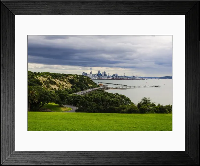 Framed Print : View from the Michael Joseph Savage memorial at the Tamaki Drive over the skyline of Auckland, North Island, New Zealand, Pacific Framed Print : View from the Michael Joseph Savage memorial at the Tamaki Drive over the skyline of Auckland, North Island, New Zealand, Pacific