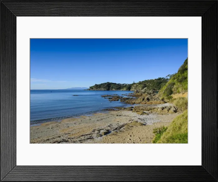 Framed Print : Oneroa beach, Waiheke Island, Hauraki Gulf, North Island, New Zealand, Pacific