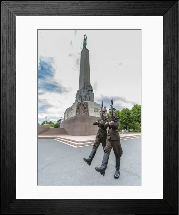 Framed Print : The changing of the guard at the Monument of Freedom, Riga, Latvia, Europe