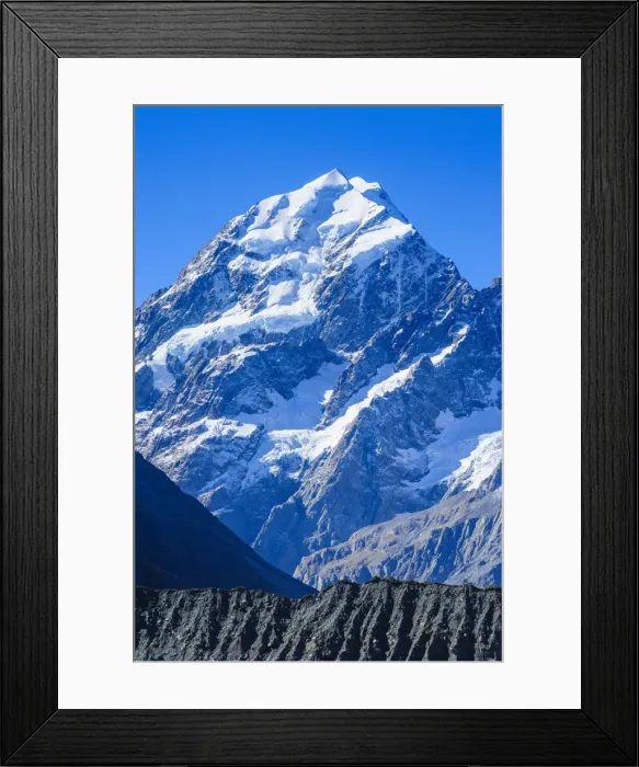 Framed Print : Close up of Mount Cook, the highest mountain in New Zealand, UNESCO World Heritage Site, South Island, New Zealand, Pacific Framed Print : Close up of Mount Cook, the highest mountain in New Zealand, UNESCO World Heritage Site, South Island, New Zealand, Pacific