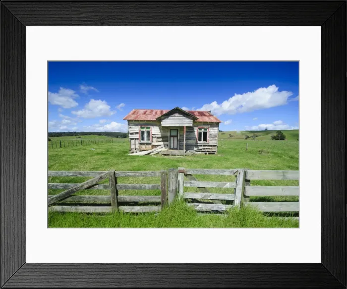 Framed Print : Old farming cottage, West coast, Northland, North Island, New Zealand, Pacific Framed Print : Old farming cottage, West coast, Northland, North Island, New Zealand, Pacific