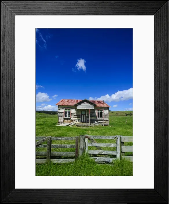 Framed Print : Old farming cottage, West coast, Northland, North Island, New Zealand, Pacific Framed Print : Old farming cottage, West coast, Northland, North Island, New Zealand, Pacific