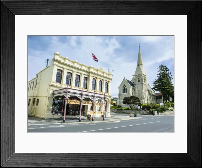 Framed Print : Victorian historical building and St. Lukes Church, Harbour-Tyne historic precinct, Oamaru, Otago, South Island, New Zealand, Pacific Framed Print : Victorian historical building and St. Lukes Church, Harbour-Tyne historic precinct, Oamaru, Otago, South Island, New Zealand, Pacific