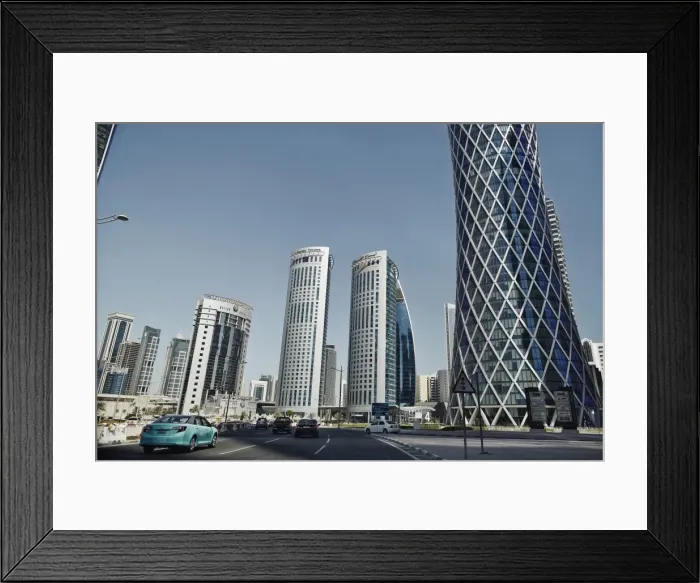 Framed Print : Downtown Doha with its impressive skyline of skyscrapers, Doha, Qatar, Middle East Framed Print : Downtown Doha with its impressive skyline of skyscrapers, Doha, Qatar, Middle East