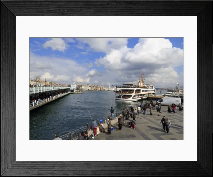 Framed Print : Fishing near the Galata Bridge, Istanbul, Turkey, Europe Framed Print : Fishing near the Galata Bridge, Istanbul, Turkey, Europe