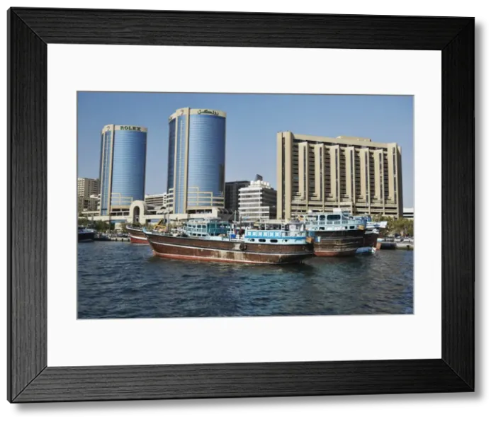Framed Print : Deira Twin Towers, Dubai Creek, Dubai, United Arab Emirates, Middle East Framed Print : Deira Twin Towers, Dubai Creek, Dubai, United Arab Emirates, Middle East