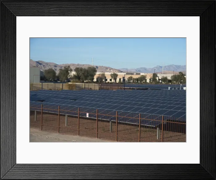 Framed Print : Large bank of solar panels, Las Vegas, Nevada, United States of America, North America