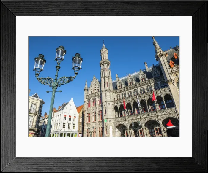 Framed Print : Historium Museum, Market square, Historic center of Bruges, UNESCO World Heritage Site, Belgium, Europe