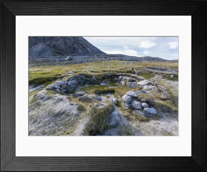 Framed Print : Thule semi-subterranean winter home sites in Fechem Bay, Baffin Island, Nunavut, Canada, North America Framed Print : Thule semi-subterranean winter home sites in Fechem Bay, Baffin Island, Nunavut, Canada, North America