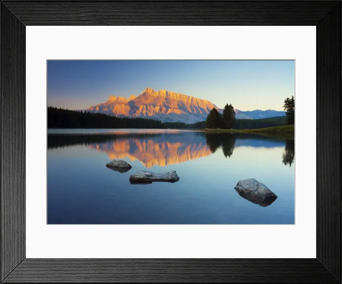 Framed Print : Mount Rundle reflected in Two Jack Lake at sunrise, Banff National Park, UNESCO World Heritage Site, Alberta, Rocky Mountains, Canada, North America Framed Print : Mount Rundle reflected in Two Jack Lake at sunrise, Banff National Park, UNESCO World Heritage Site, Alberta, Rocky Mountains, Canada, North America