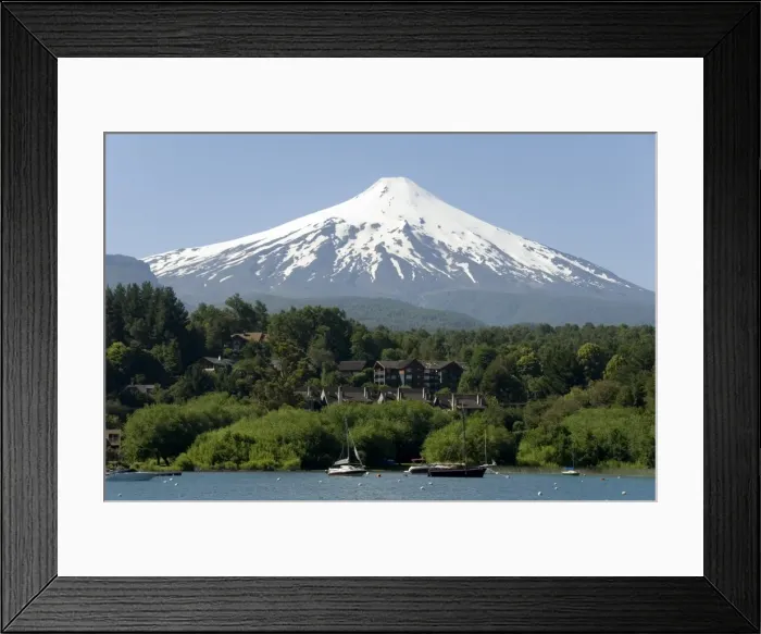 Framed Print : Volcan Villarrica and Lao Villarrica at Pucon, Lakes District, southern Chile, South America Framed Print : Volcan Villarrica and Lao Villarrica at Pucon, Lakes District, southern Chile, South America