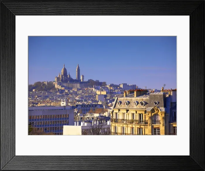 Framed Print : Distant view to Montmartre and Sacre Coeur, Paris, France, Europe Framed Print : Distant view to Montmartre and Sacre Coeur, Paris, France, Europe