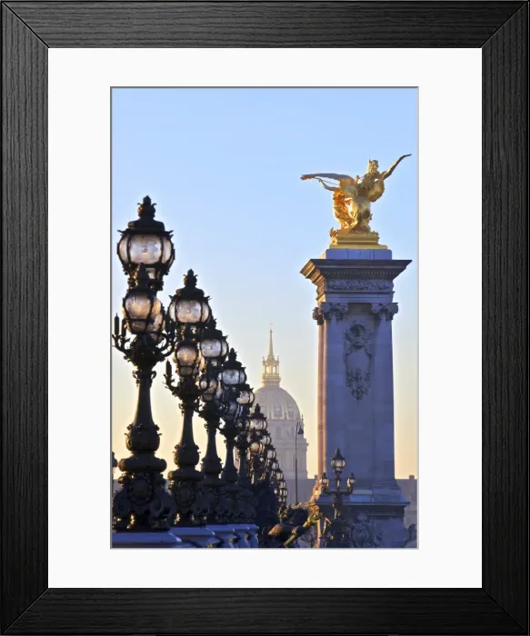 Framed Print : Looking across the Pont Alexandre III to the Dome Church, Paris, France, Europe Framed Print : Looking across the Pont Alexandre III to the Dome Church, Paris, France, Europe