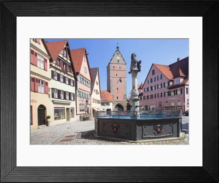 Framed Print : Fountain at the marketplace with Wornitz Turm Tower, Dinkelsbuhl, Romantic Road (Romantische Strasse), Franconia, Bavaria, Germany, Europe Framed Print : Fountain at the marketplace with Wornitz Turm Tower, Dinkelsbuhl, Romantic Road (Romantische Strasse), Franconia, Bavaria, Germany, Europe