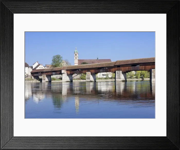 Framed Print : Historical wooden bridge and cathedral (Fridolinsmunster), Bad Sackingen, Black Forest, Baden Wurttemberg, Germany, Europe Framed Print : Historical wooden bridge and cathedral (Fridolinsmunster), Bad Sackingen, Black Forest, Baden Wurttemberg, Germany, Europe