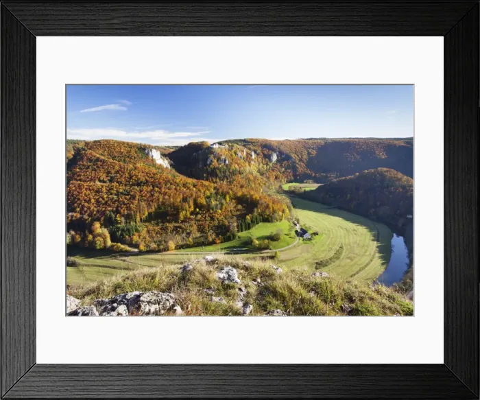 Framed Print : View on Burg Wildenstein Castle and Danube Valley in autumn, Upper Danube Nature Park, Swabian Alb, Baden Wurttemberg, Germany, Europe Framed Print : View on Burg Wildenstein Castle and Danube Valley in autumn, Upper Danube Nature Park, Swabian Alb, Baden Wurttemberg, Germany, Europe