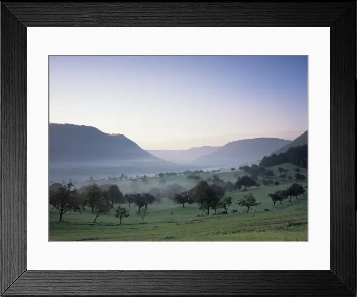Framed Print : Early morning fog, Filstal Valley, Swabian Alb, Baden Wurttemberg, Germany, Europe Framed Print : Early morning fog, Filstal Valley, Swabian Alb, Baden Wurttemberg, Germany, Europe