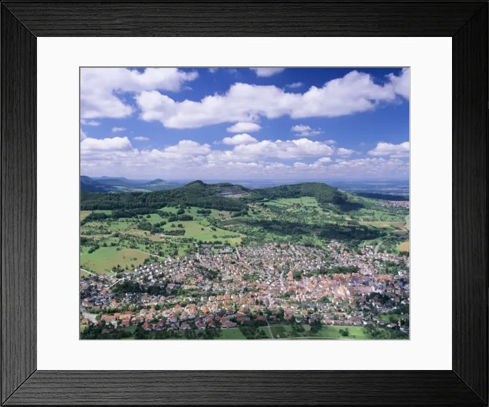 Framed Print : View from Hohenneuffen Castle to the Albtrauf and Beuron, Swabian Alb, Baden Wurttemberg, Germany, Europe