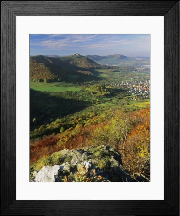 Framed Print : View from Beurener Fels Rock to Castle Ruin Hohenneuffen, Beuren, Swabian Alb, Baden Wurttemberg, Germany, Europe Framed Print : View from Beurener Fels Rock to Castle Ruin Hohenneuffen, Beuren, Swabian Alb, Baden Wurttemberg, Germany, Europe